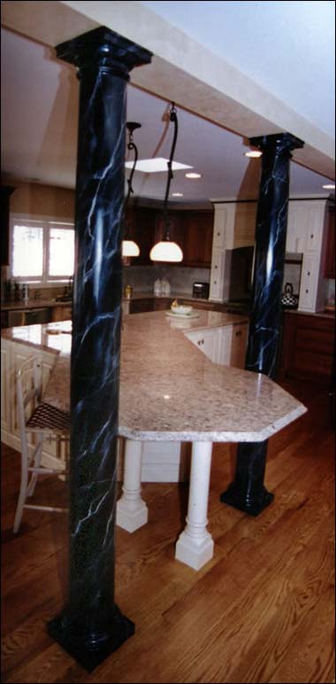 marbleized columns